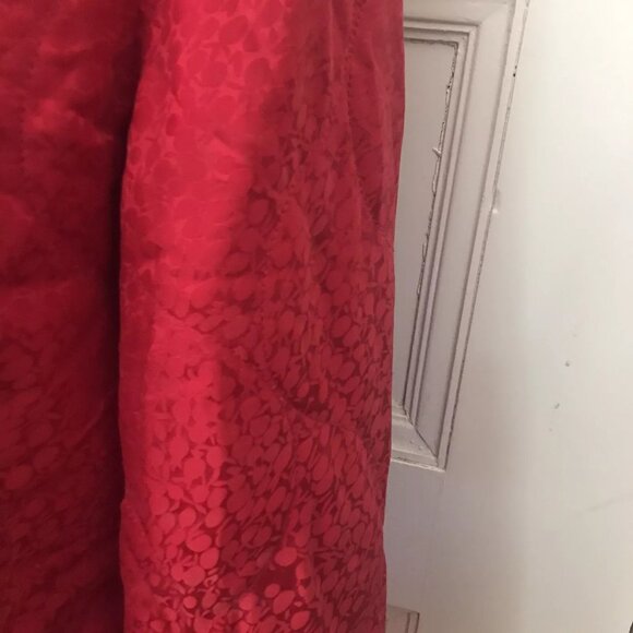 J.Jill Red Silk Blend Satin Jacquard Quilted Jacket Snap front Pockets - Picture 5 of 12